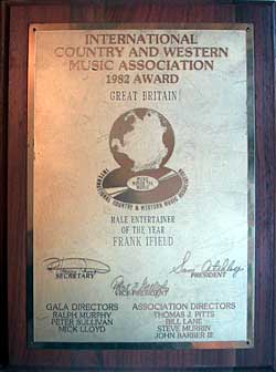 International Country and Western Music Association - 1982 Award